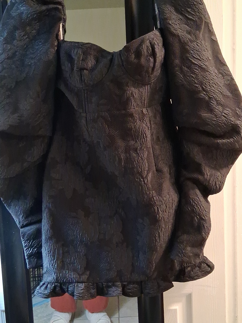 Glamorous Black Textured Fabric Dress